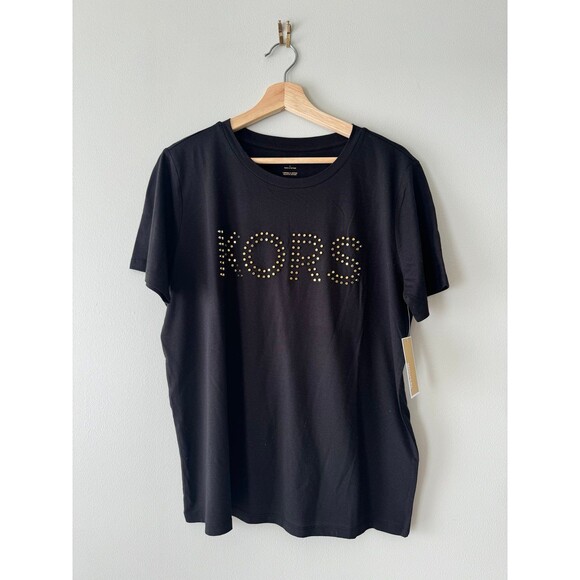 Michael Kors studded t shirt size L black - Picture 1 of 5